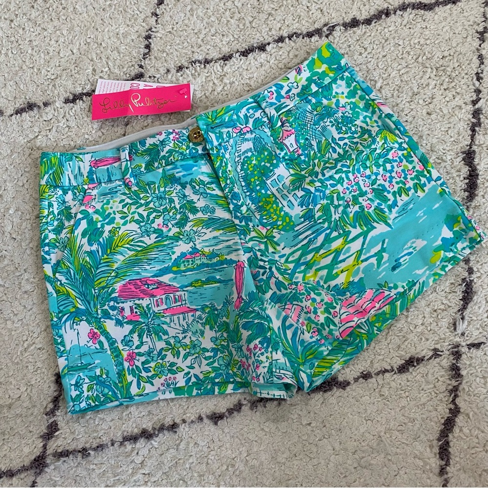 NWT Lilly Pulitzer Callahan Knit Short in Gustavia Green Sunshine City - Picture 3 of 7